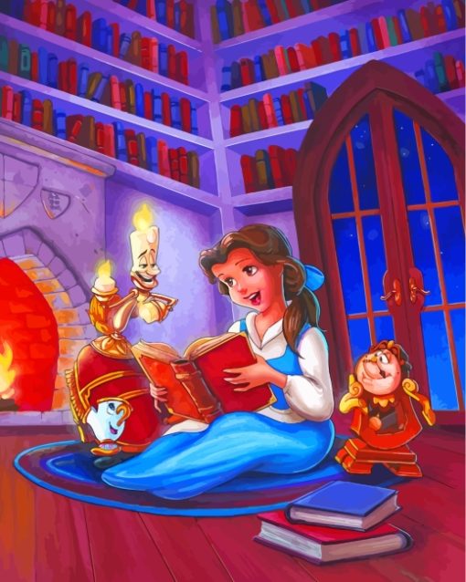 Disney Belle Princess Reading Book Paint by numbers