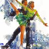 Abstract Ice Skaters Paint by numbers