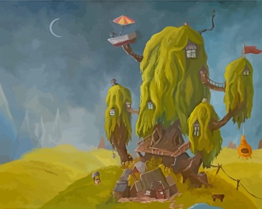 Fantasy Tree House Paint by numbers