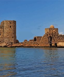 Sidon Sea Castle Lebanon Paint by numbers