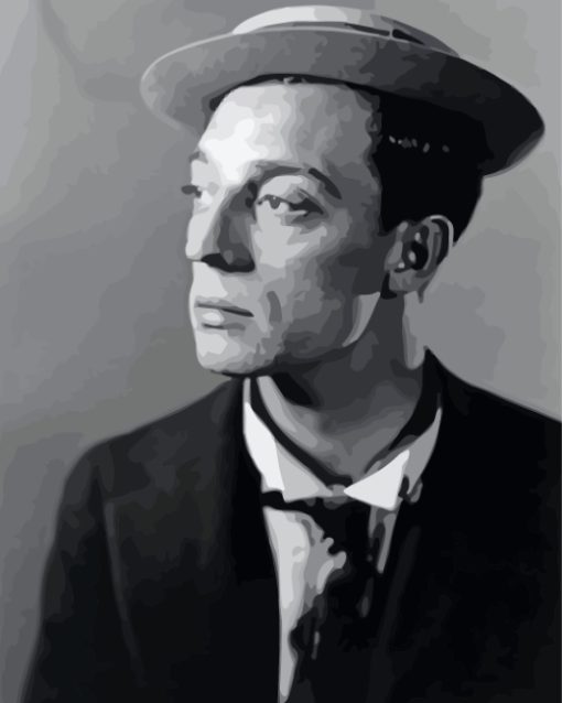 Buster Keaton Portrait Paint by numbers