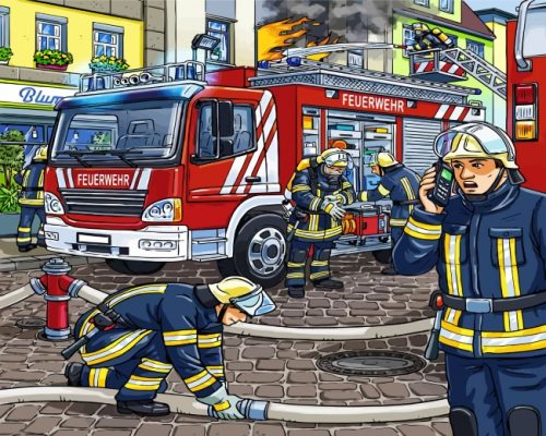 Firemen Heroes Paint by numbers