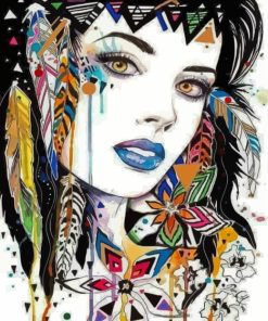 native-american-girl-hippie-art-paint-by-numbers