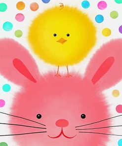 Chick And Easter Bunny paint by numbers