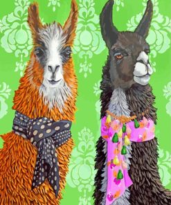 Stylish alpacas paint by number