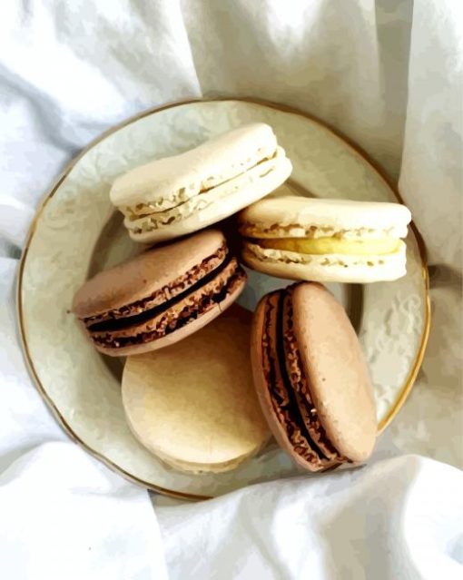 Beige Sweet Macarons Paint By Number