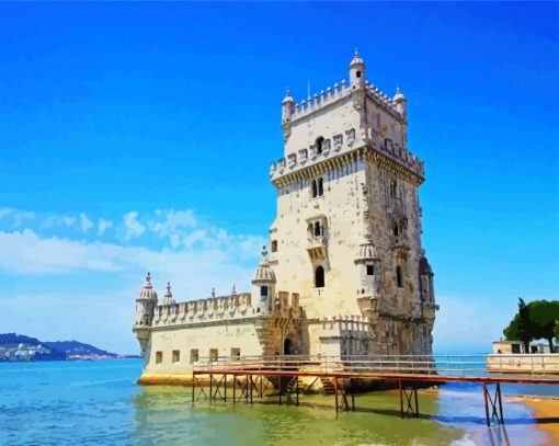 Belem Tower In Lisbon Portugal Paint By Number