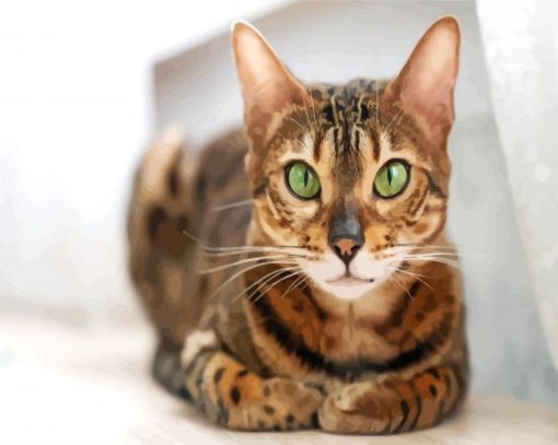 Bengal With Green Eyes Paint By Number