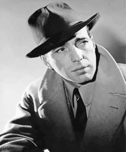 Black And White Humphrey Bogart Actor Paint By Number