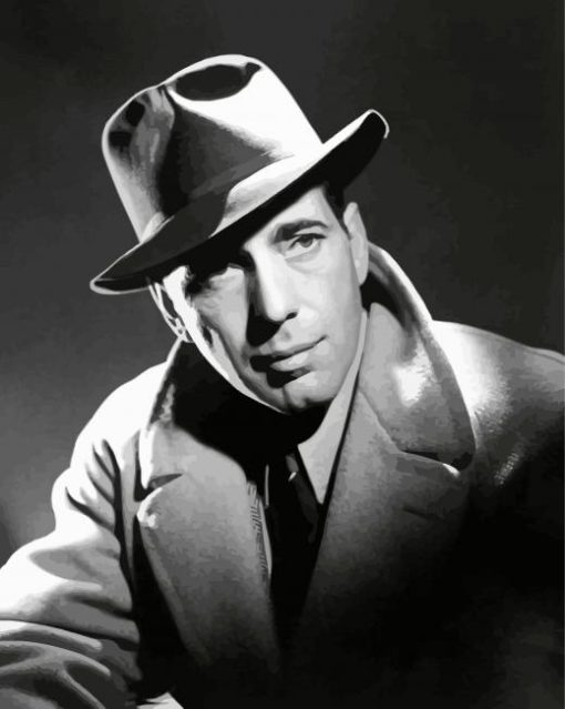 Black And White Humphrey Bogart Paint By Number