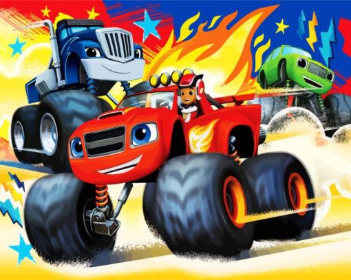 Blaze And The Monster Machines Animation Paint By Number