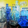 Blue Glass Bottles Paint by Number