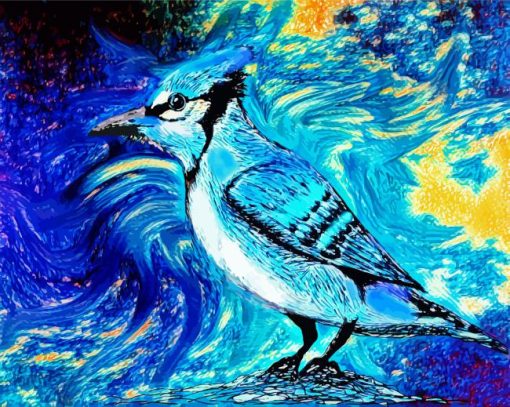Blue Jay Bird Art Paint By Number