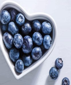 Blueberries In Heart Bowl Paint By Number