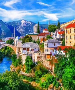 Bosnia And Herzegovina Landscape Paint by Number