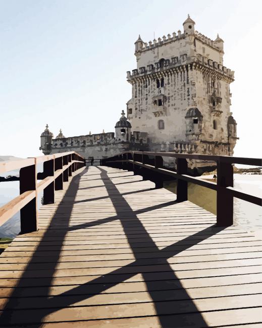 Broad Walk Belem Tower In Portugal Paint By Number