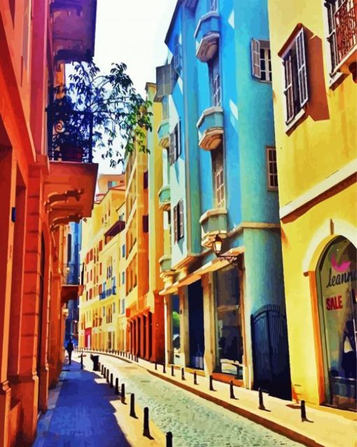 Colorful Buildings In Beirut Paint By Number
