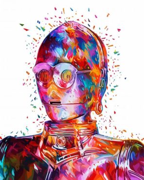 Colorful C3po Robot Paint By Number