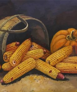 Corn And Pumpkin paint by number