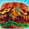 Frog In Burger Paint By Number