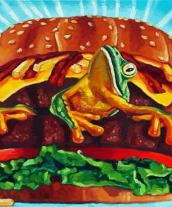 Frog In Burger Paint By Number