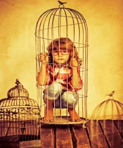 Girl In Cage Paint By Number