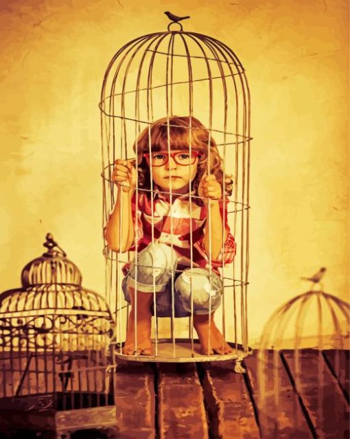 Girl In Cage Paint By Number