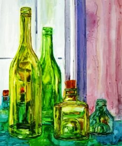 Green Glass Bottle Paint By Number