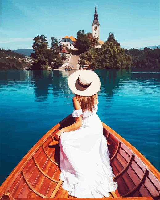 Lake Bled Boat Trip paint by number