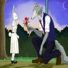Legosi Giving Flowers To Haru Beastars Paint By Number
