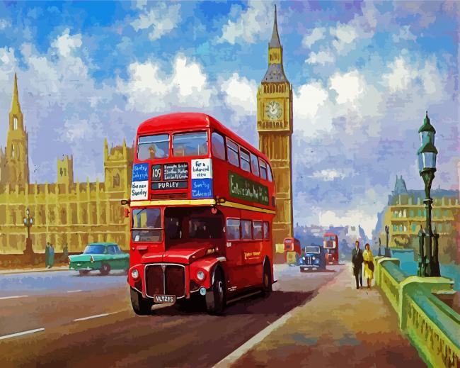 London Red Bus Paint By Number