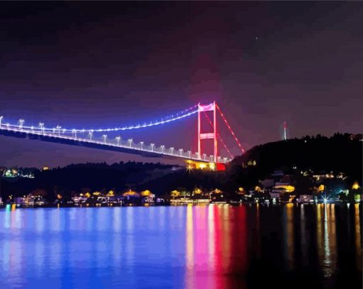 Luminous Bosphorus Bridge Istanbul Paint By Number
