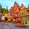 Miltenberg medieval Old Town Bavaria paint by number