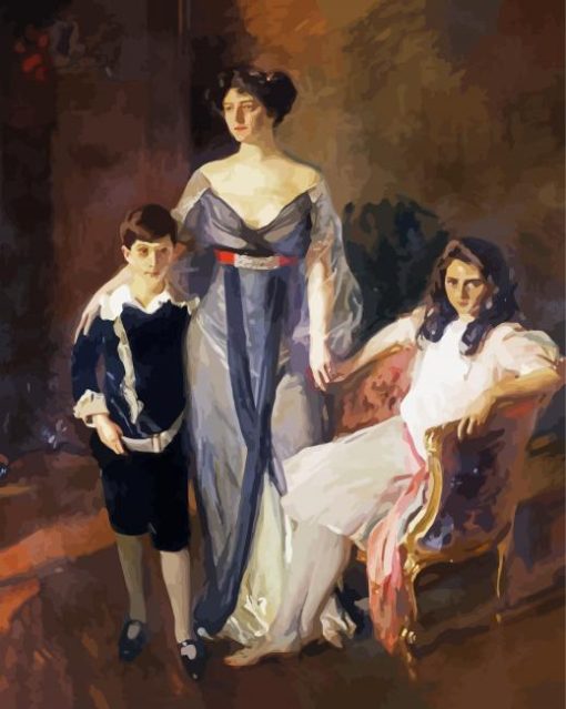 Mrs Ira Nelson Morris And Her Children By Sorolla Paint By Number