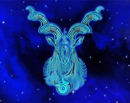 Neon Capricorn Sign Paint By Number