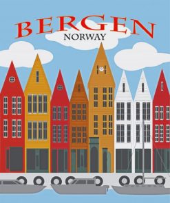 Norway Bergen Poster Paint By Number