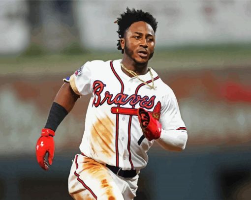 Ozzie Albies Second Baseman at Atlanta Braves Paint by Number