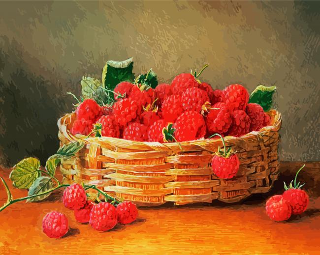 Raspberries Basket Paint By Number