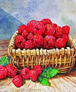 Raspberries Basket Still Life Paint By Number