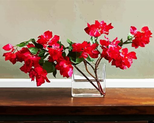Red Bougainvillea Paint By Number