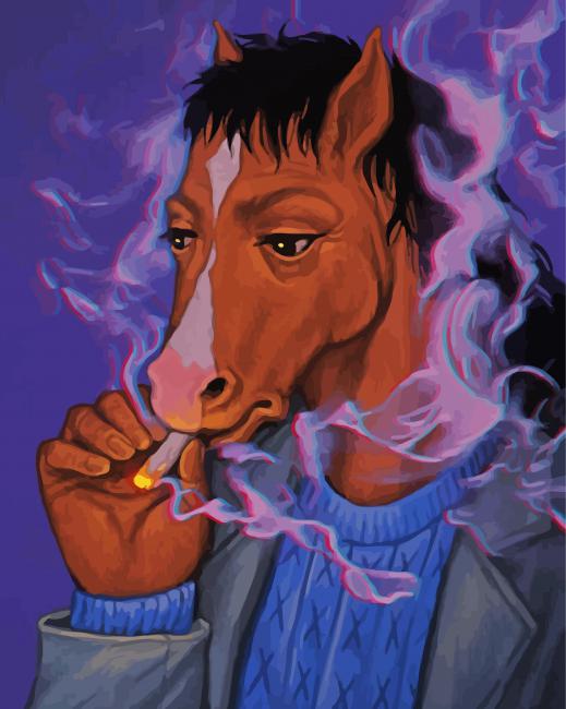 Smoking Bojack Horseman Paint by Number