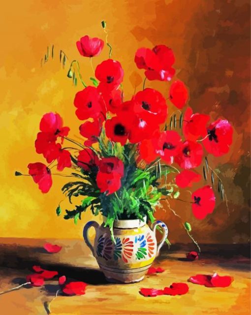 Still Life Coquelicot Poppies paint by number