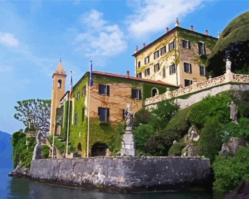 Villa Del Balbianello Como Italy paint by number
