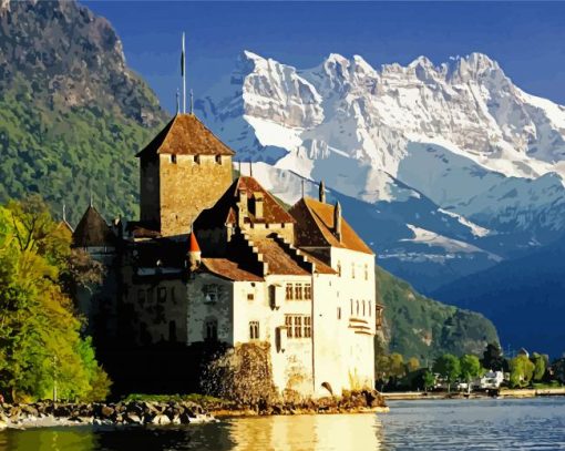 The Castle Of Chillon Paint By Number