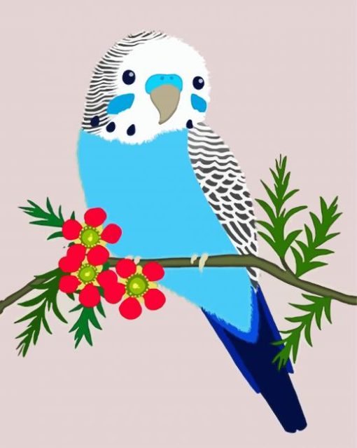 Blue Budgerigar Paint By Number