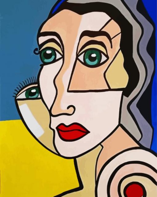 Cubism Lady Face paint by number