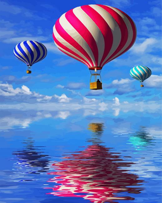 Flying Airballoons Paint by Number