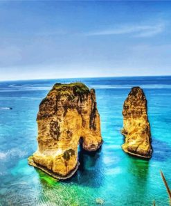 Raouche Rocks In Beirut Lebanon Paint By Number