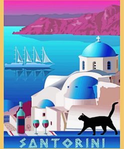 Santorini Illustration Paint By Number