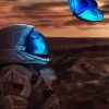 Space Man And Blue Butterfly Paint By Number